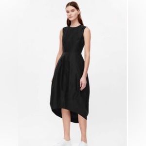 COS BLACK COCOON SLEEVELESS HIGH LOW SILK BLEND DRESS GREAT CONDITION (4)